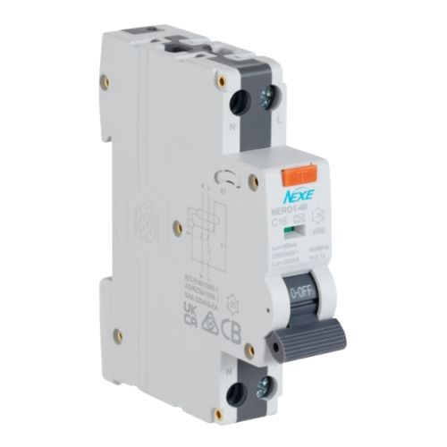 NEXE 1 Pole 10A RCBO Type A 30mA 4.5kA Circuit Breaker NXRCBO10A
