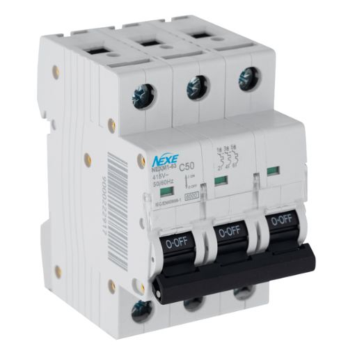 NEXE 3 Pole 50A C Curve 6kA Miniature Circuit Breaker MCB NXCBC350A