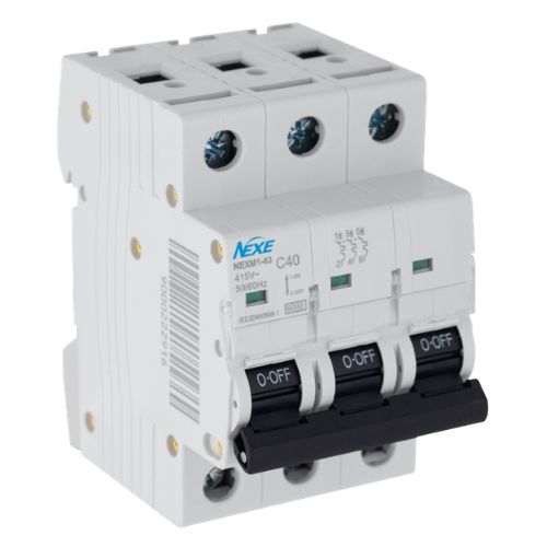 NEXE 3 Pole 40A C Curve 6kA Miniature Circuit Breaker MCB NXCBC340A