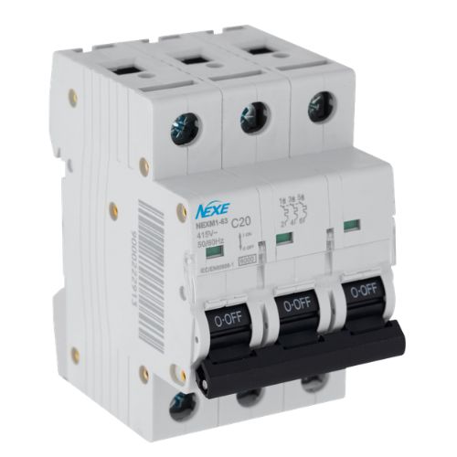 NEXE 3 Pole 20A C Curve 6kA Miniature Circuit Breaker MCB NXCBC320A