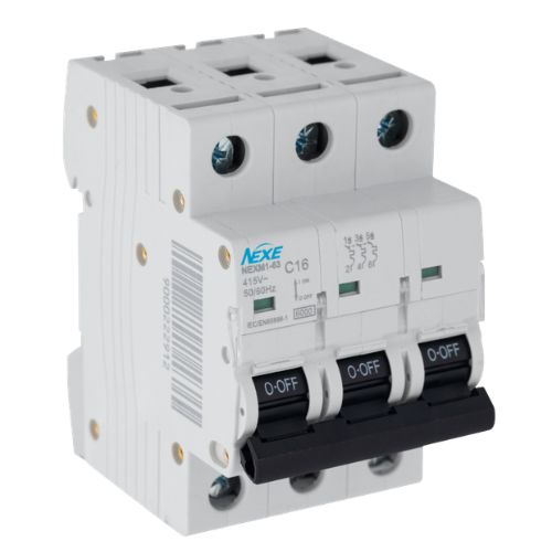 NEXE 3 Pole 16A C Curve 6kA Miniature Circuit Breaker MCB NXCBC316A