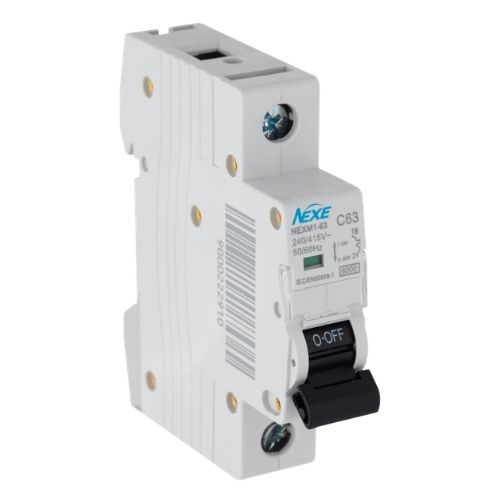 NEXE 1 Pole 63A C Curve 6kA Miniature Circuit Breaker MCB NXCBC63A